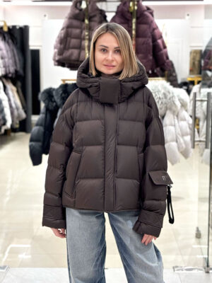 Пуховик Chanevia 25527 SEAL BROWN